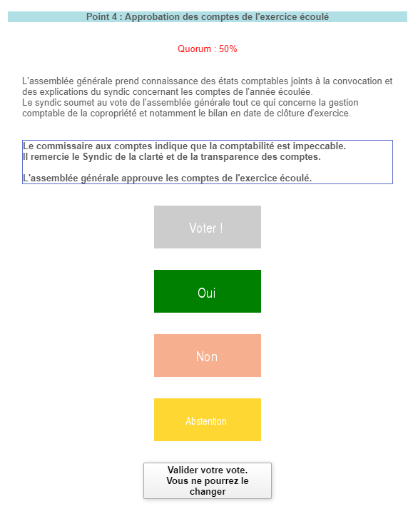 AG Vote au point